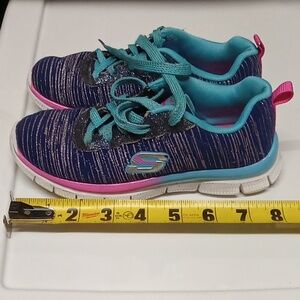 Girls size 13 sketchers lightweight purple, pink, cyan